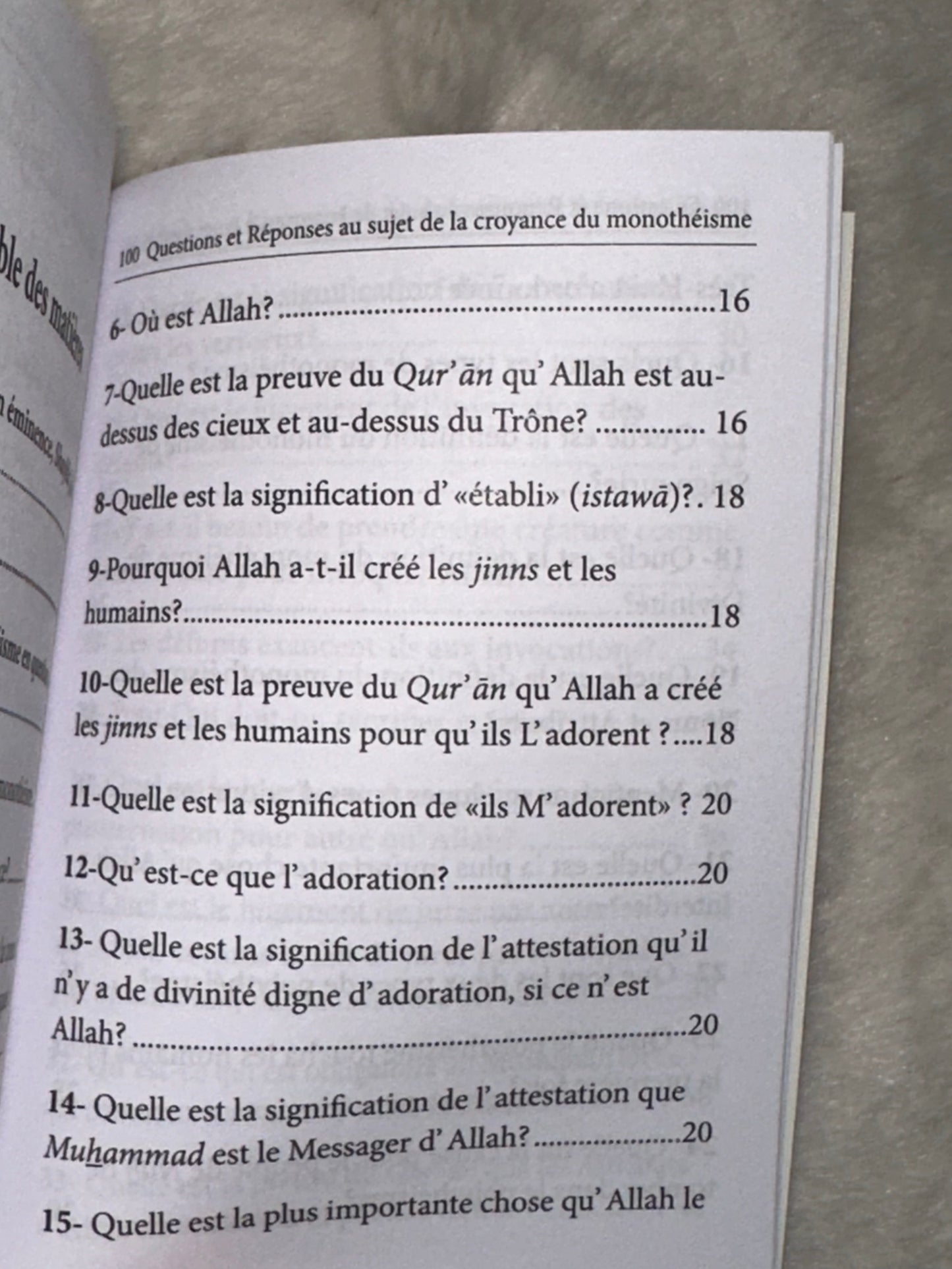 100 Questions Et Réponses AU SUJET DE LA CROYANCE DU MONOTHÉISME (Français-Arabe)