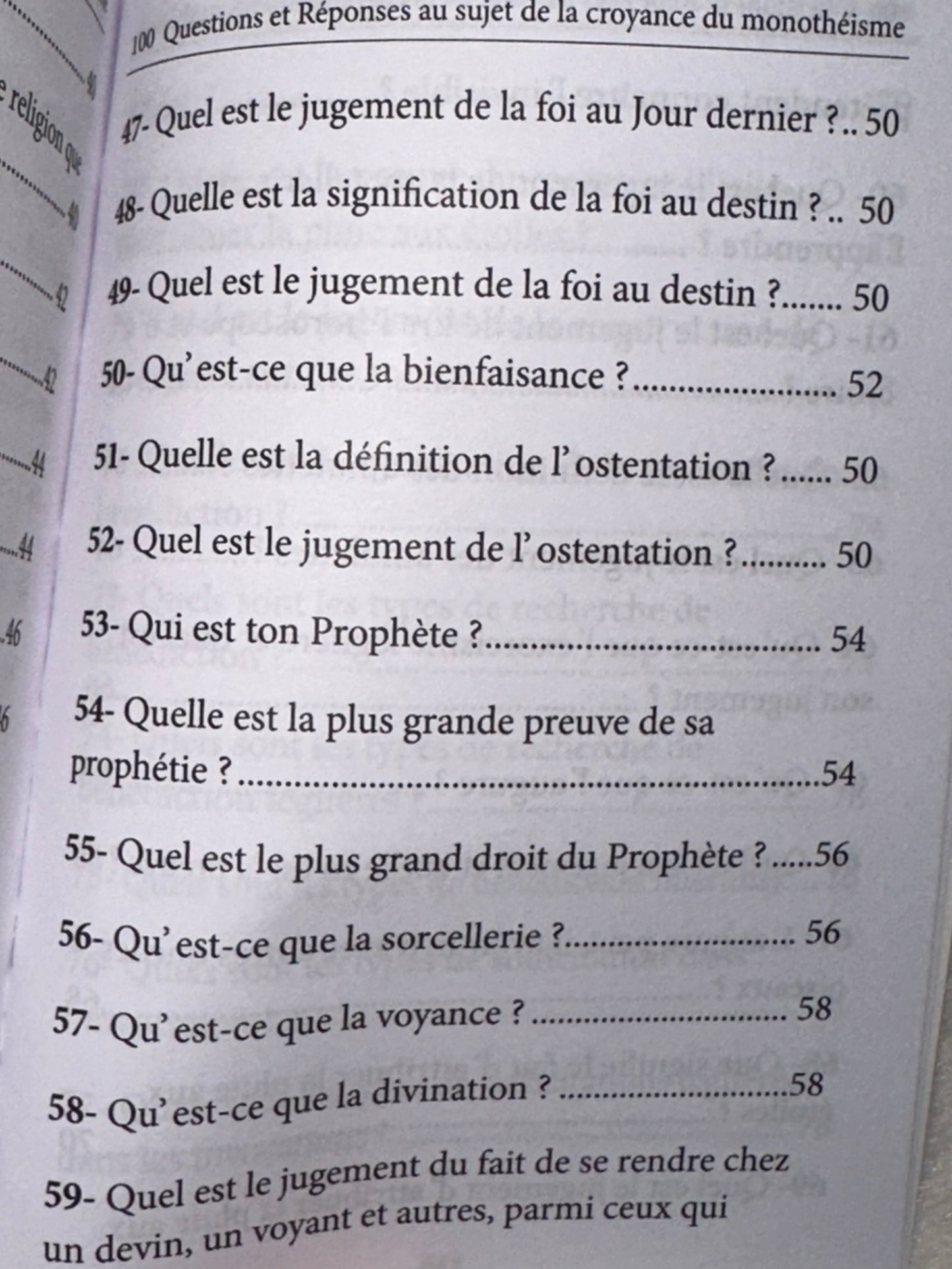 100 Questions Et Réponses AU SUJET DE LA CROYANCE DU MONOTHÉISME (Français-Arabe)