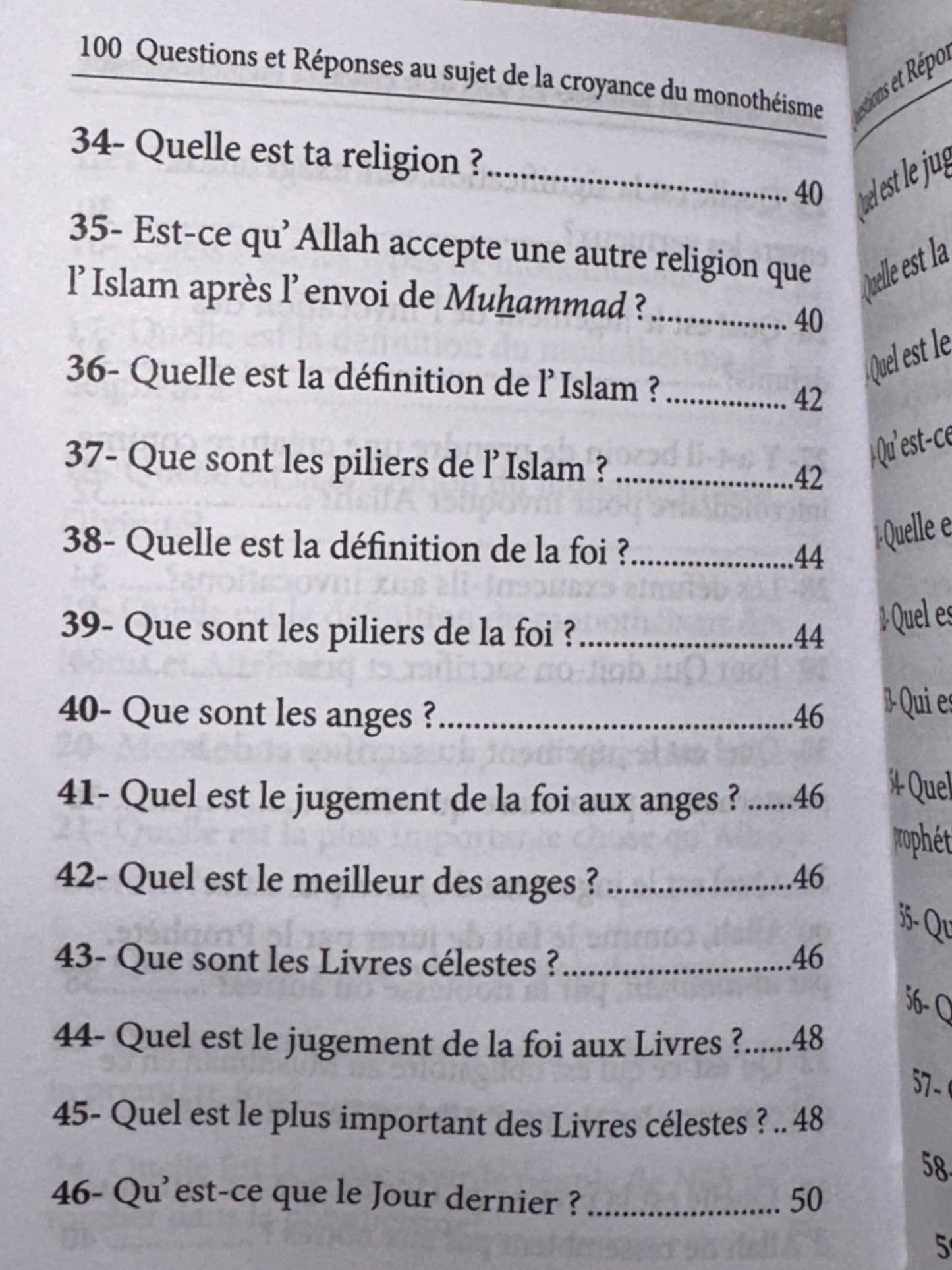 100 Questions Et Réponses AU SUJET DE LA CROYANCE DU MONOTHÉISME (Français-Arabe)