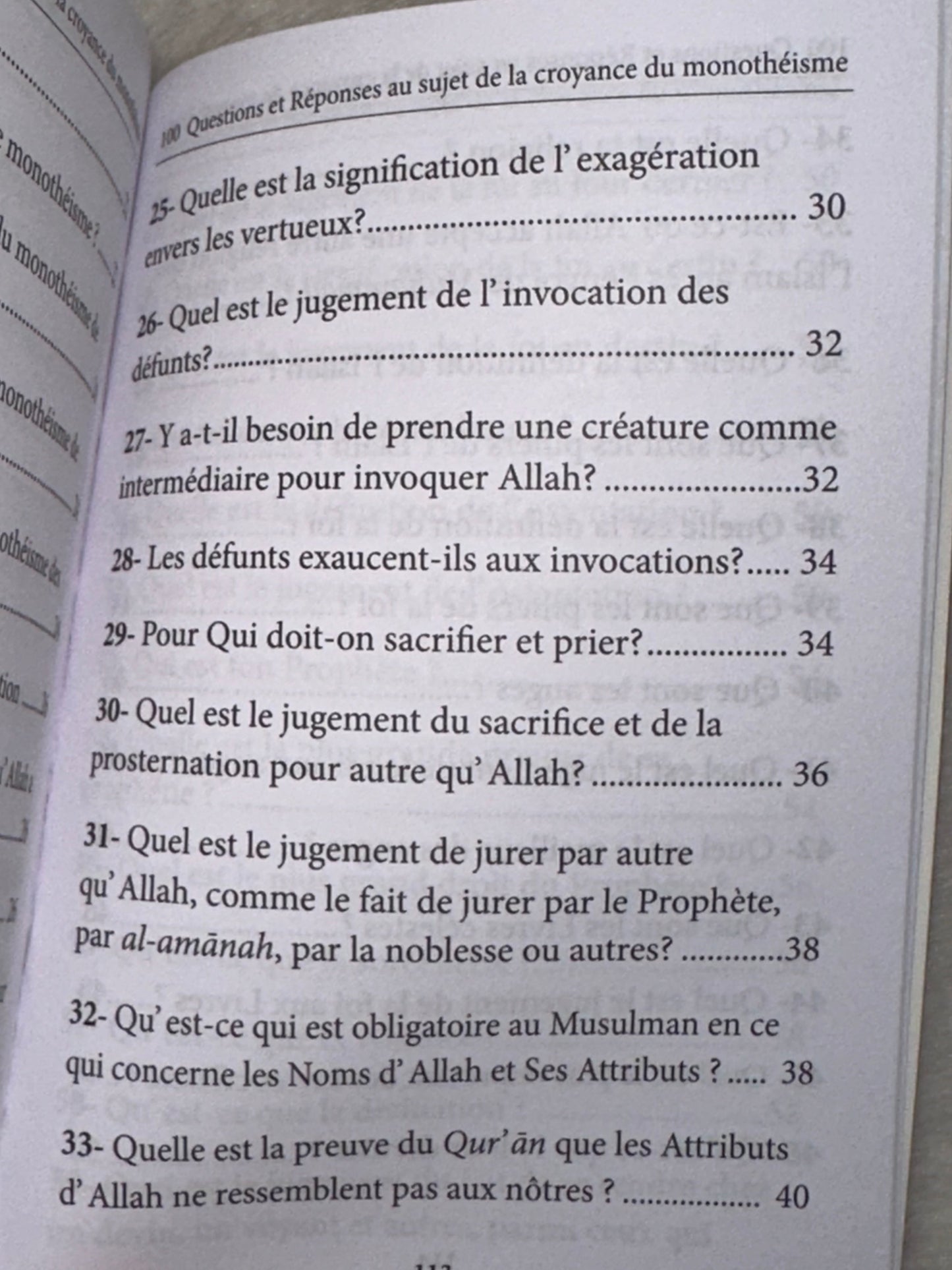 100 Questions Et Réponses AU SUJET DE LA CROYANCE DU MONOTHÉISME (Français-Arabe)