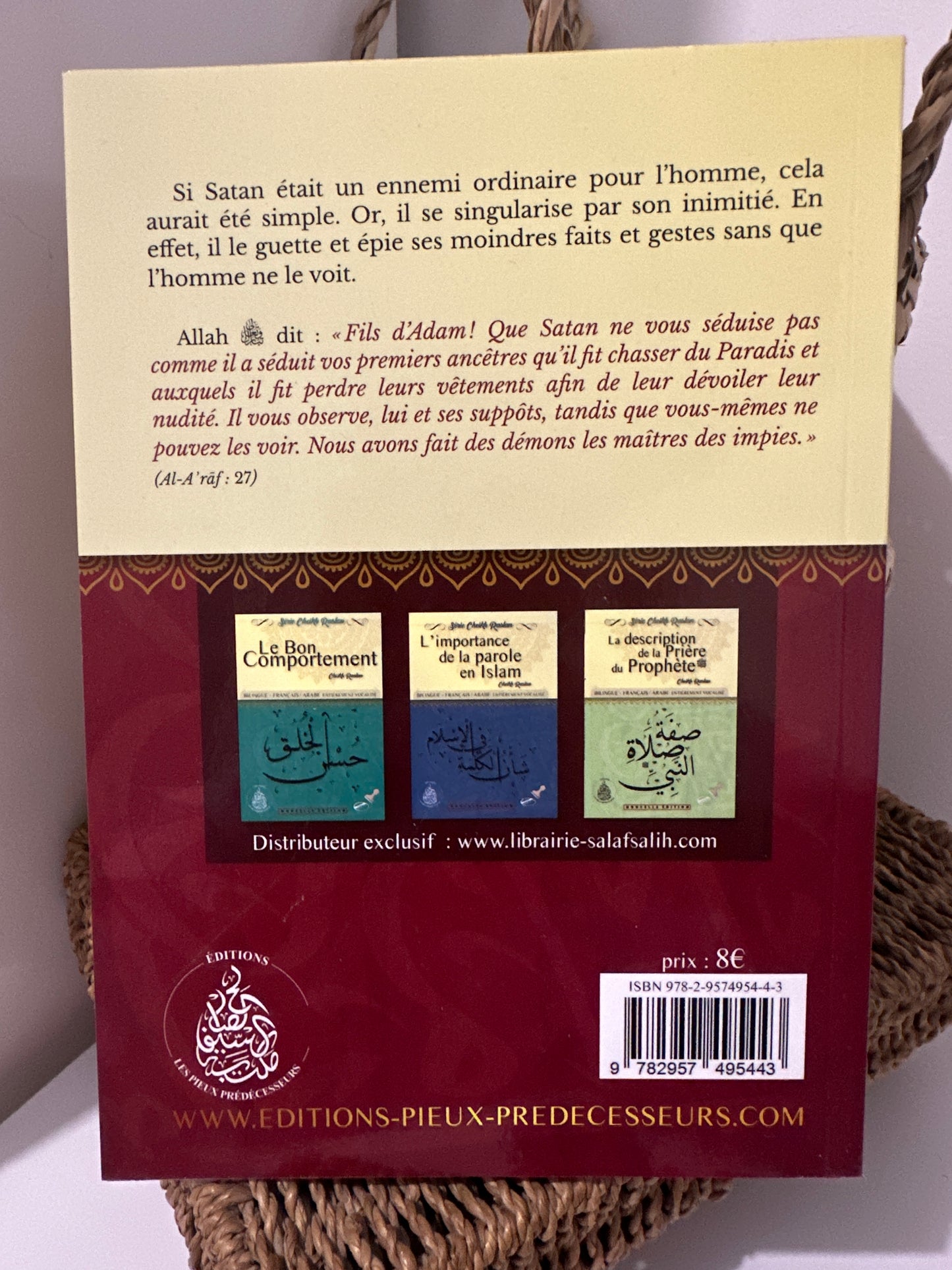 L’inimitié de Satan - cheikh Raslan - éditions les pieux prédécesseurs (bilingue français/arabe)