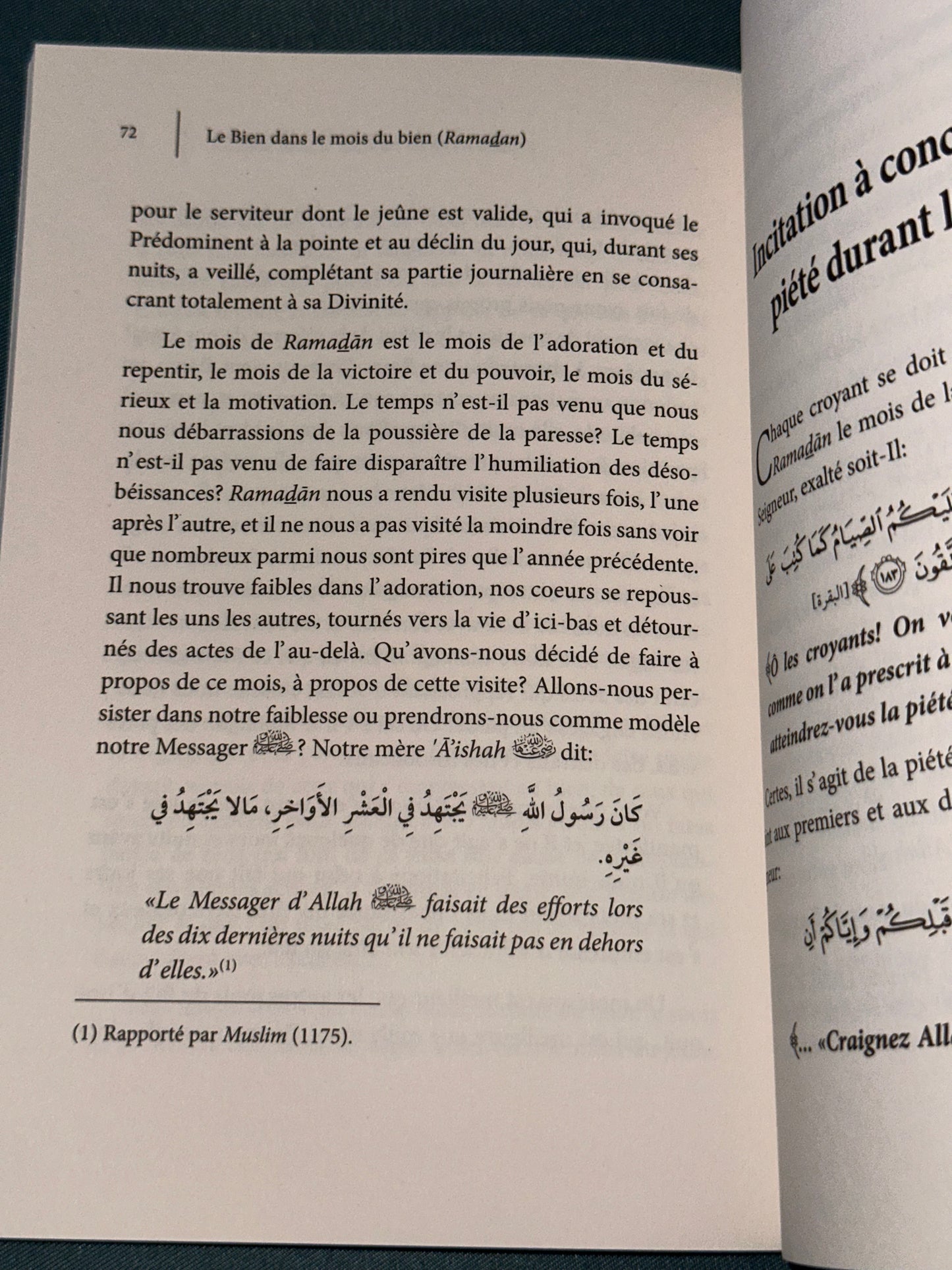 Le Bien Dans Le Mois Du Bien Ramadan, De Cheikh Sûlaymân Ar-Rûhayli