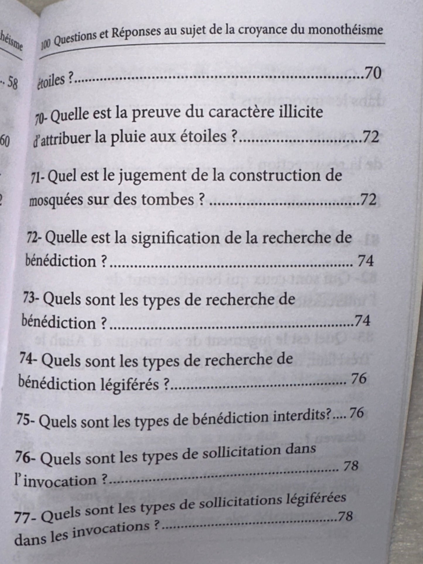 100 Questions Et Réponses AU SUJET DE LA CROYANCE DU MONOTHÉISME (Français-Arabe)